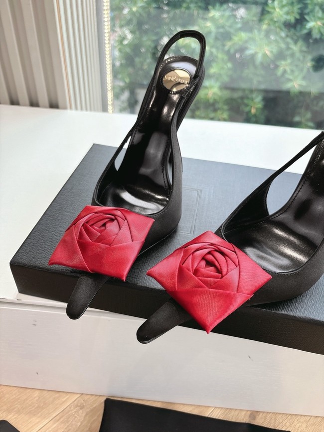 YSL AMALIA slingback pumps in satin crepe 21025-7