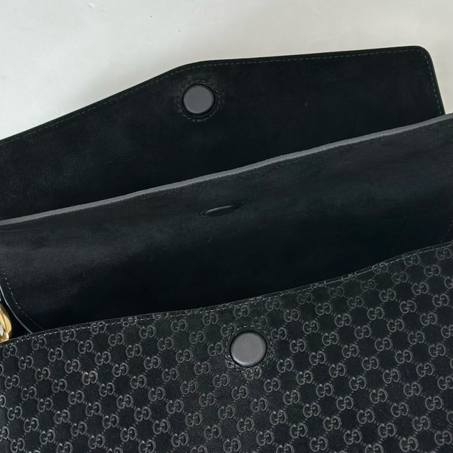 GUCCI Medium shoulder bag with chain Suede 857622 black