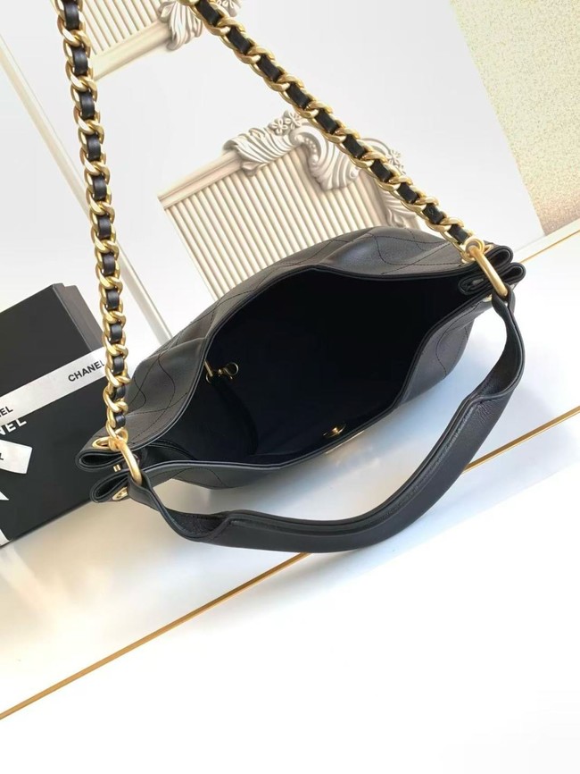 CHANEL Hobo Bag Calfskin AS5970 black
