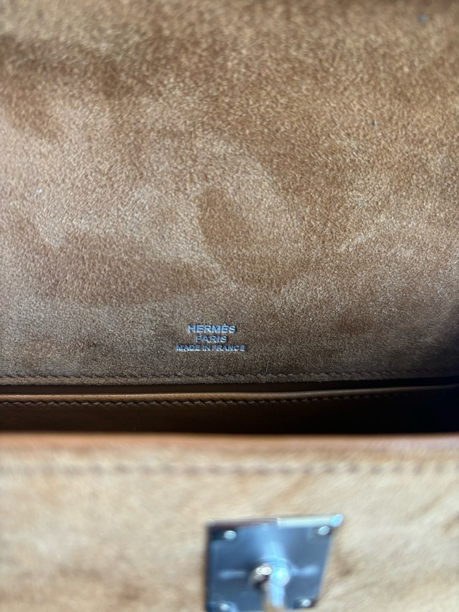 Hermes Kelly 22cm Tote Bag Suede Leather KL22 brown