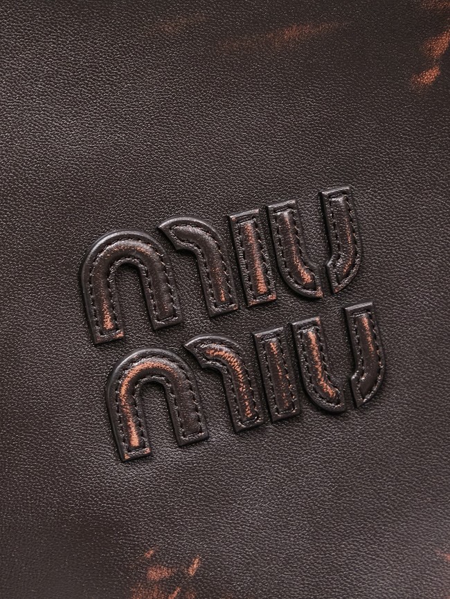 MIUMIU IVY leather handbag 5GB231 brown