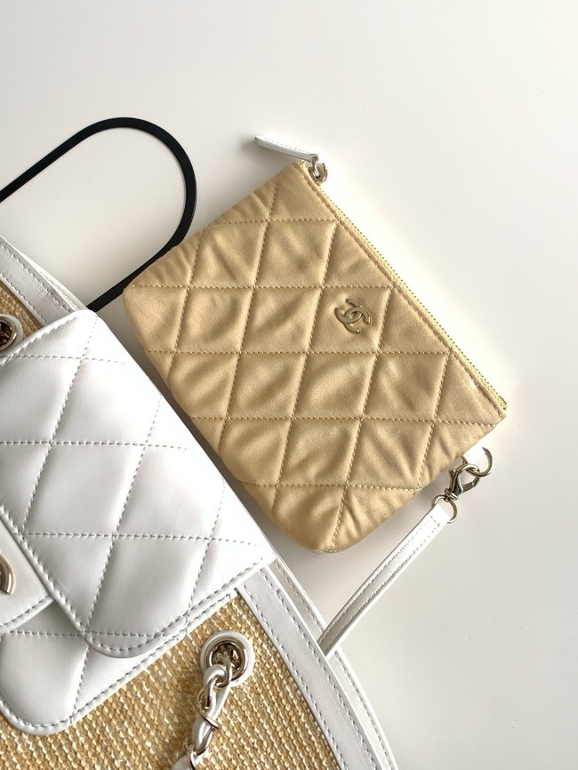 CHANEL Small Tote AS5951 Beige & white