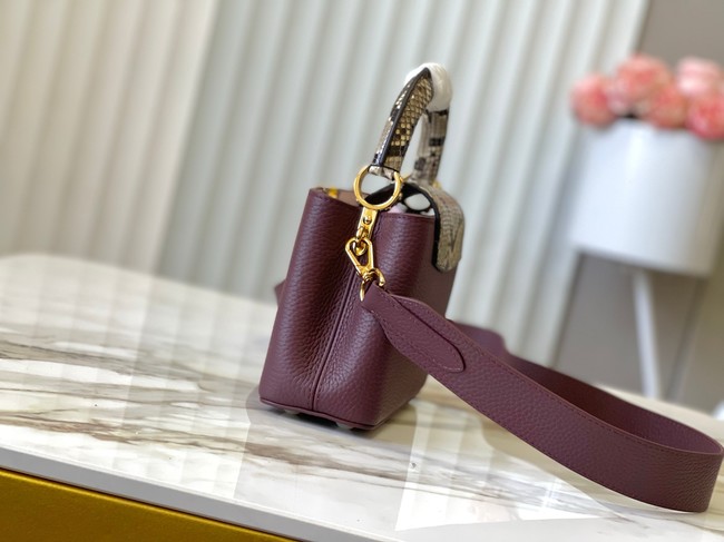 Louis Vuitton Capucines Mini M89369 Grenat Red&gray Snake skin