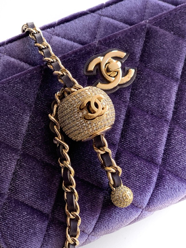 Chanel velvet Wallet On Chain AP1450 Purple