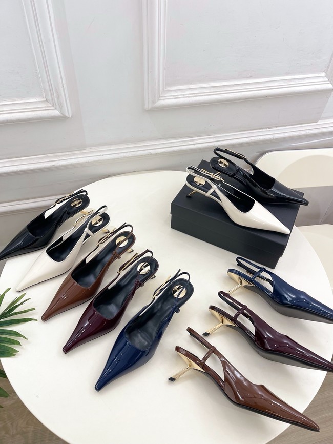 Saint Laurent JEANNE slingback pumps leather 21051-1