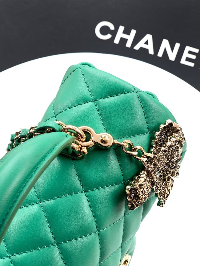 CHANEL Mini Flap Bag with Top Handle AP2431 green