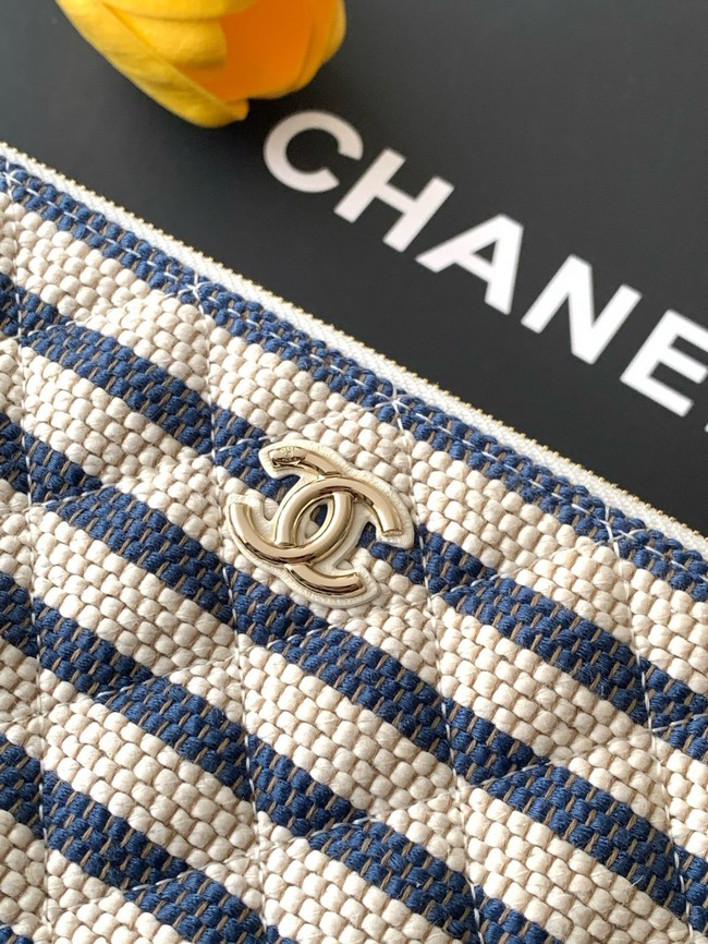 CHANEL Zipped Case AS4988 dark blue