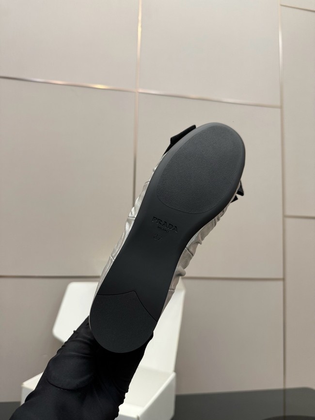 Prada Mordore nappa leather ballerinas with bow 55723-2