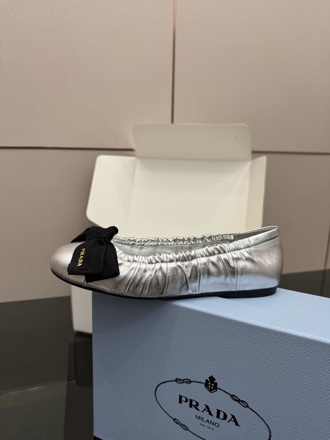 Prada Mordore nappa leather ballerinas with bow 55723-2