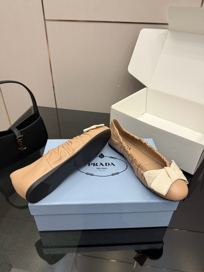 Prada Mordore nappa leather ballerinas with bow 55723-5