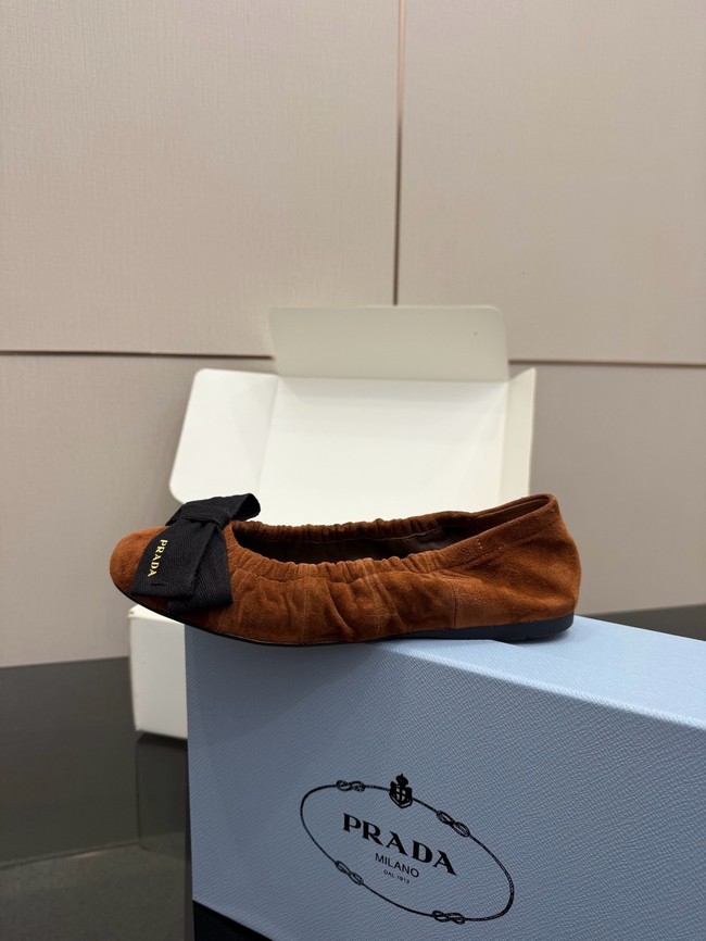 Prada Mordore nappa leather ballerinas with bow 55723-7