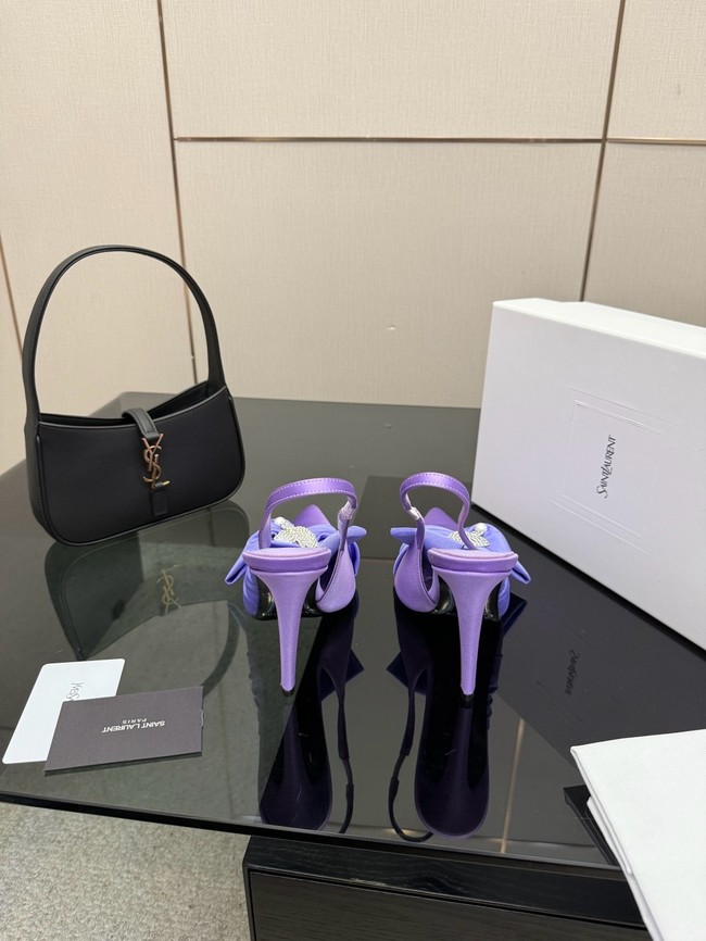 Saint Laurent AMALIA slingback pumps in satin crepe Heel 10.5CM 55726-11