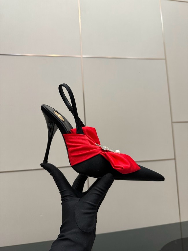 Saint Laurent AMALIA slingback pumps in satin crepe Heel 10.5CM 55726-14