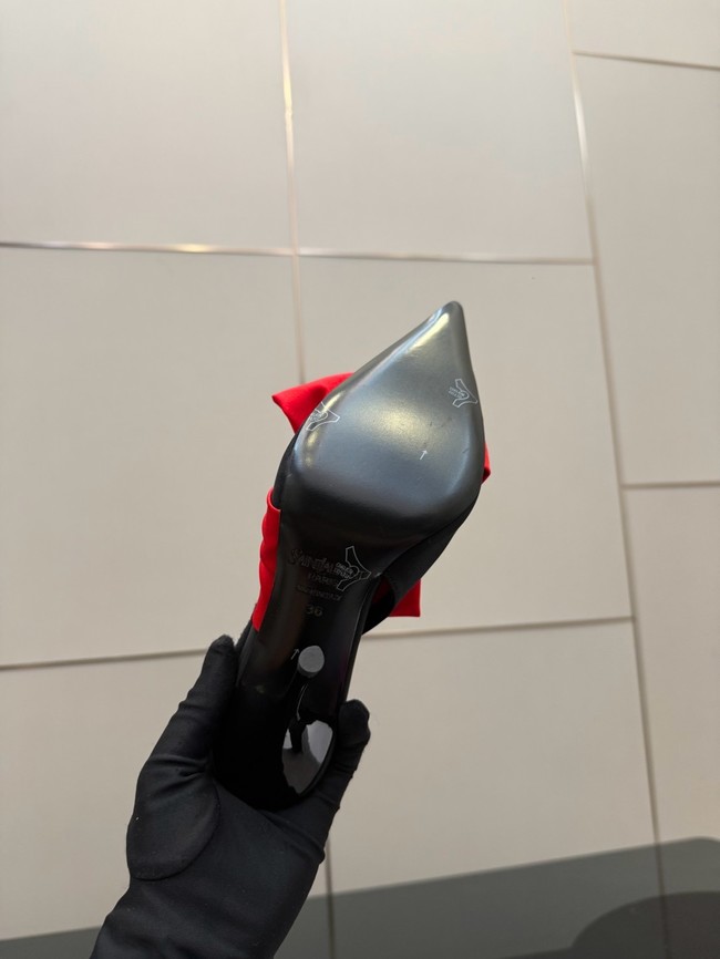 Saint Laurent AMALIA slingback pumps in satin crepe Heel 10.5CM 55726-14