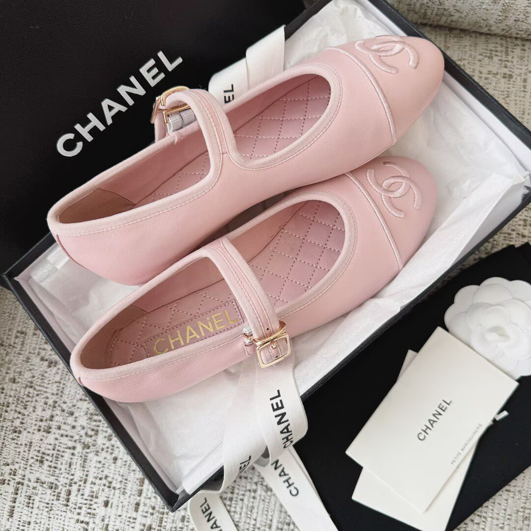 Chanel Ballet Flats Shoes 73013 Pink