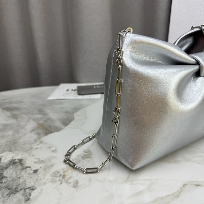 Small Dior Bow Bag Lambskin M0715P Silver-Tone