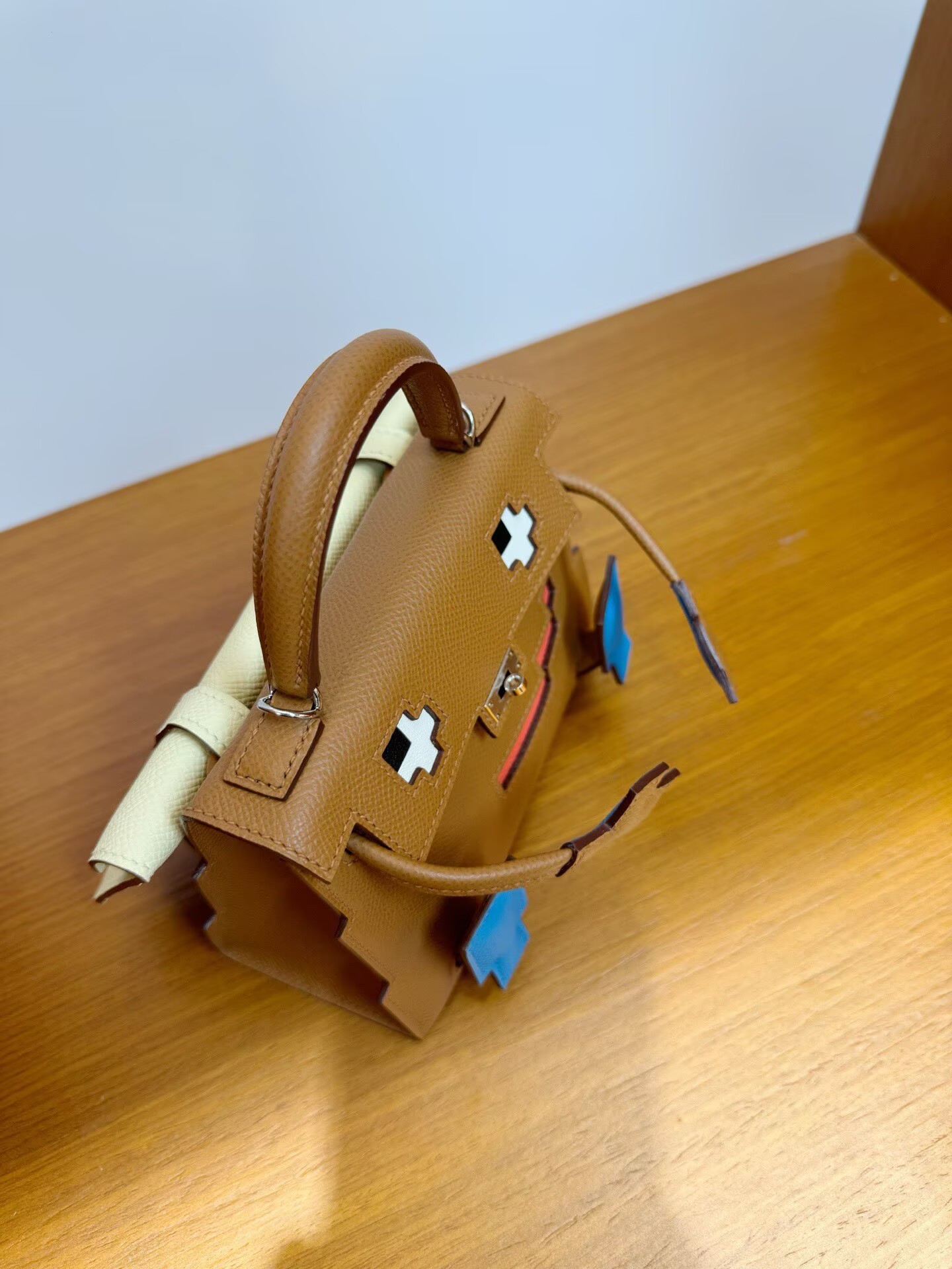 Hermes Original Epsom Leather Mosaic Figure Bag H6302 Brown