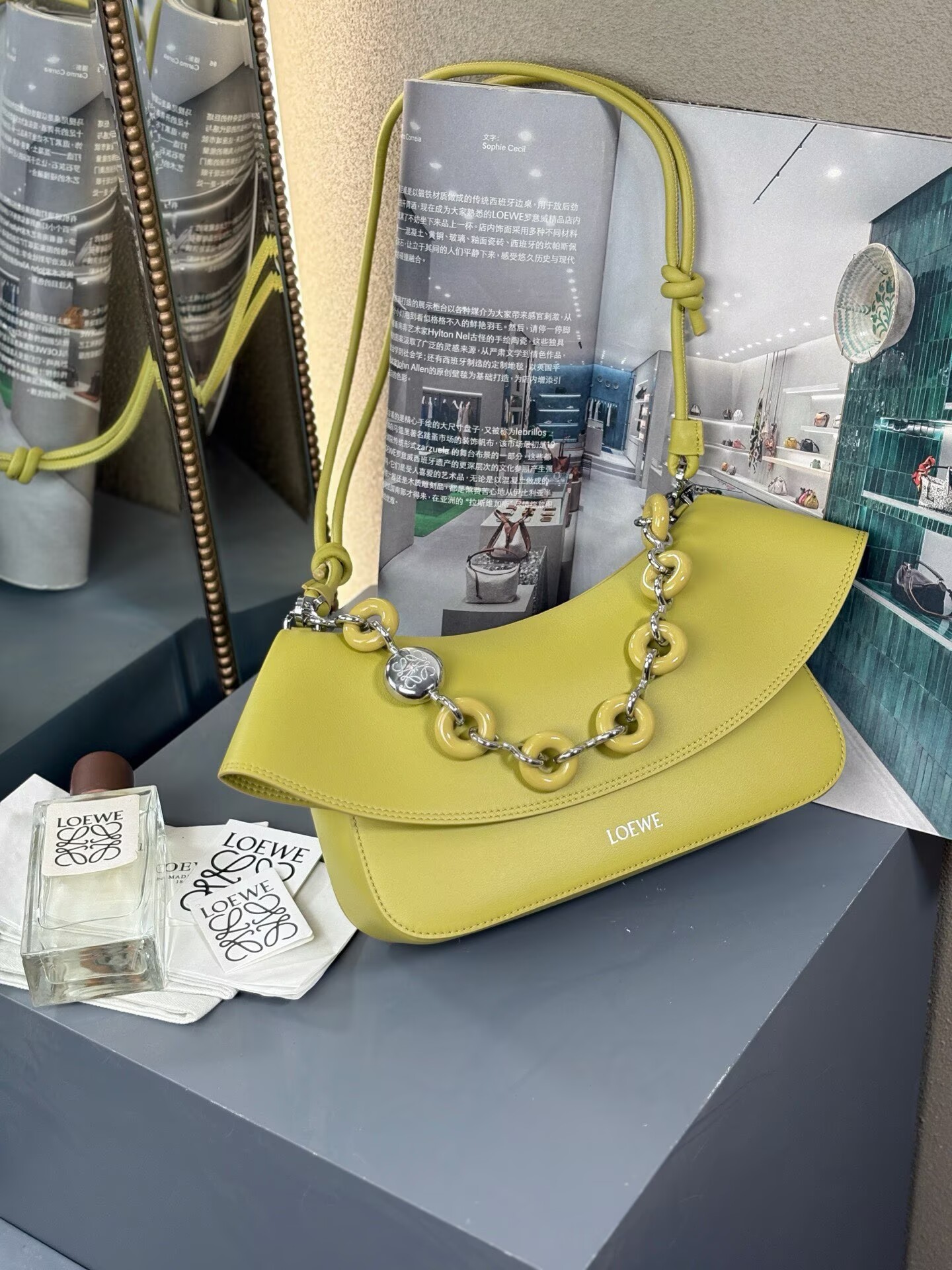 Loewe Ola Original Leather Fashion Handbag L53012 Lemo Loewe Ola Original Leather Fashion Handbag L53012 Lemo