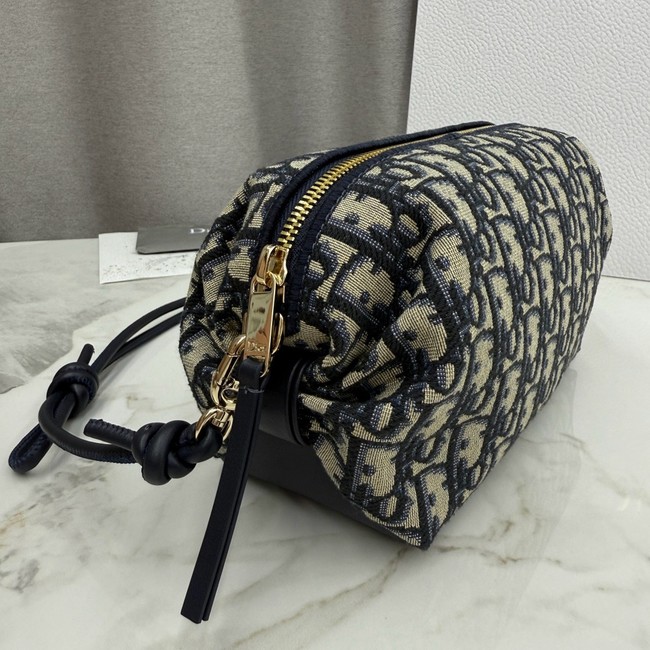 Dior Bow Pouch Blue Dior Oblique Jacquard S3900OT