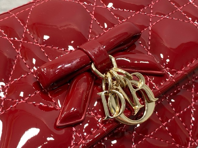 My Dior Mini Bag Cannage patent leather S0984PU red