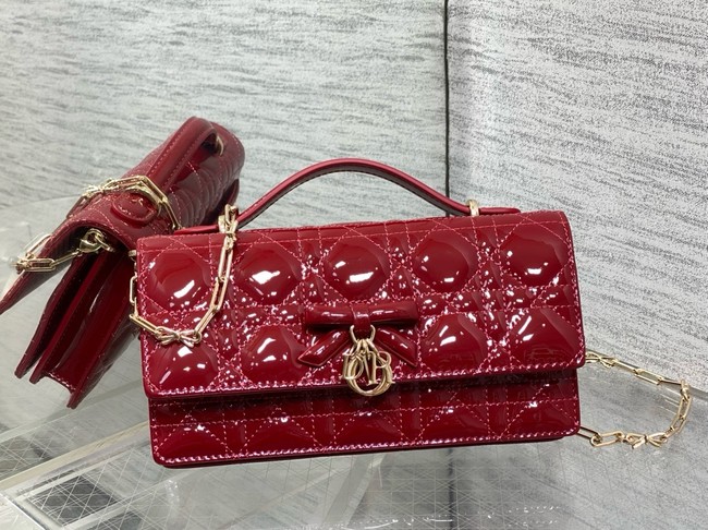 My Dior Mini Bag Cannage patent leather S0984PU red