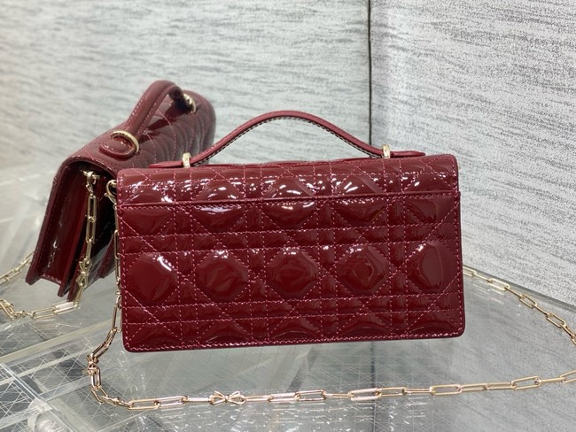 My Dior Mini Bag Cannage patent leather S0984PU wine red