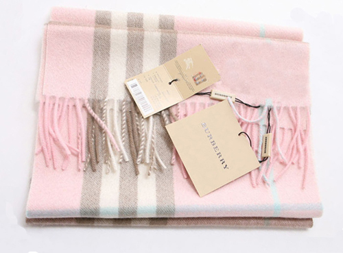 Burberry Cashmere Pink Giant Check Scarf Burberry Cashmere Pink Giant Check Scarf