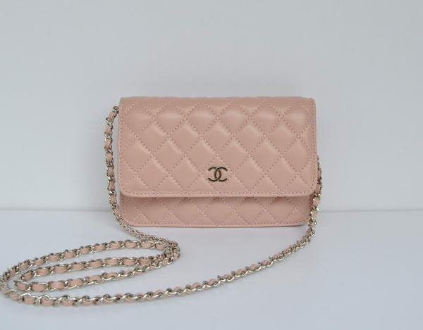 Chanel Lambskin Leather Flap Bag A33814 Pink Silver Chanel Lambskin Leather Flap Bag A33814 Pink Silver