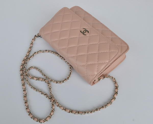 Chanel Lambskin Leather Flap Bag A33814 Pink Silver Chanel Lambskin Leather Flap Bag A33814 Pink Silver