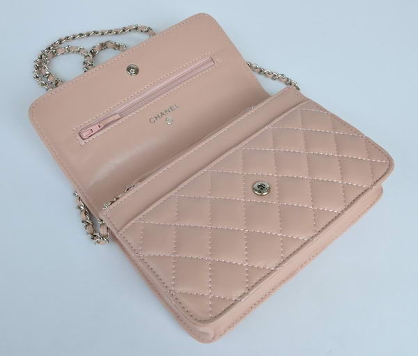 Chanel Lambskin Leather Flap Bag A33814 Pink Silver Chanel Lambskin Leather Flap Bag A33814 Pink Silver