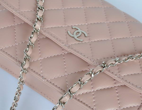 Chanel Lambskin Leather Flap Bag A33814 Pink Silver Chanel Lambskin Leather Flap Bag A33814 Pink Silver