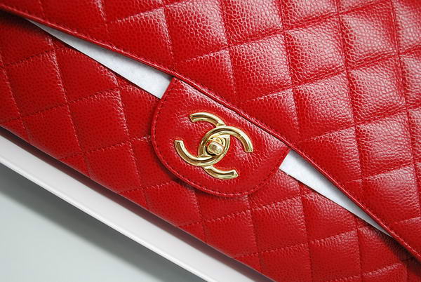 Chanel Maxi Double Flaps Bag A36098 Red Original Caviar Leather Gold Chanel Maxi Double Flaps Bag A36098 Red Original Caviar Leather Gold