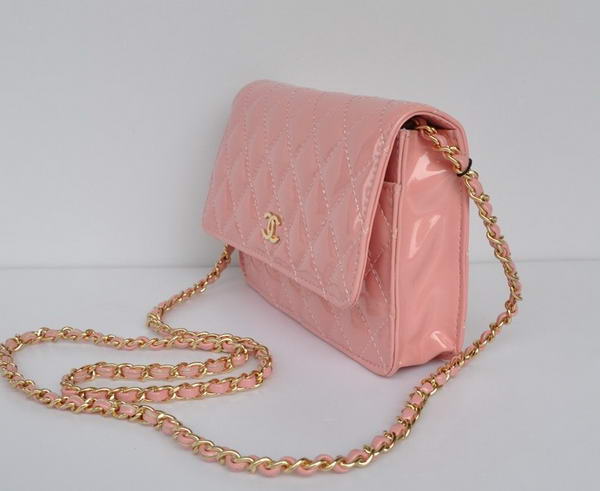 Chanel Patent Leather Flap Bag A33814 Pink Gold Chanel Patent Leather Flap Bag A33814 Pink Gold