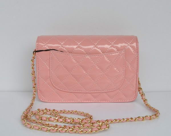 Chanel Patent Leather Flap Bag A33814 Pink Gold Chanel Patent Leather Flap Bag A33814 Pink Gold
