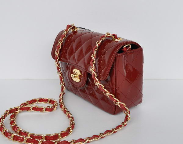 Wholesale Chanel Classic mini Flap Bag 1115 Bordeaux Patent Gold Hardware Wholesale Chanel Classic mini Flap Bag 1115 Bordeaux Patent Gold Hardware