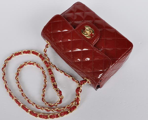 Wholesale Chanel Classic mini Flap Bag 1115 Bordeaux Patent Gold Hardware Wholesale Chanel Classic mini Flap Bag 1115 Bordeaux Patent Gold Hardware