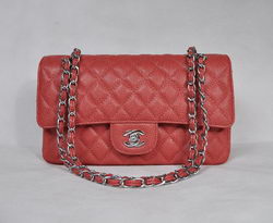 Chanel 2.55 Quilted Flap Bag 1112 Red with Silver Hardware Chanel 2.55 Quilted Flap Bag 1112 Red with Silver Hardware