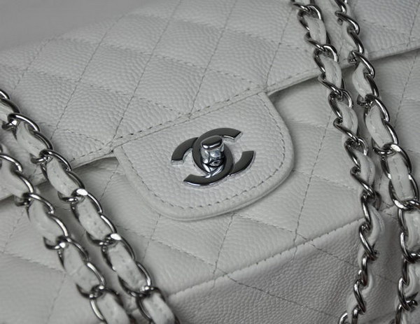 Chanel 2.55 Quilted Flap Bag 1112 White with Silver Hardware Chanel 2.55 Quilted Flap Bag 1112 White with Silver Hardware