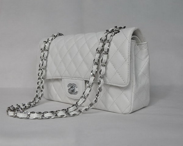 Chanel 2.55 Quilted Flap Bag 1112 White with Silver Hardware Chanel 2.55 Quilted Flap Bag 1112 White with Silver Hardware