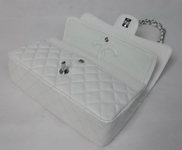Chanel 2.55 Quilted Flap Bag 1112 White with Silver Hardware Chanel 2.55 Quilted Flap Bag 1112 White with Silver Hardware