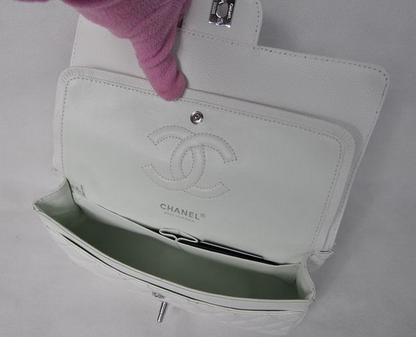 Chanel 2.55 Quilted Flap Bag 1112 White with Silver Hardware Chanel 2.55 Quilted Flap Bag 1112 White with Silver Hardware