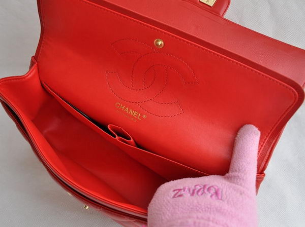 Chanel Classic 2.55 Series Red Lambskin Golden Chain Quilted Flap Bag 1113 Chanel Classic 2.55 Series Red Lambskin Golden Chain Quilted Flap Bag 1113