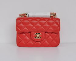 Chanel Classic Red Lambskin Golden Chain Quilted Flap Bag 1115 Chanel Classic Red Lambskin Golden Chain Quilted Flap Bag 1115