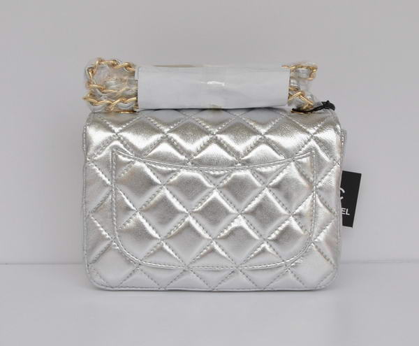 Cheap Chanel Classic mini Flap Bag 1115 Light Silver Sheepskin Golden Hardware Cheap Chanel Classic mini Flap Bag 1115 Light Silver Sheepskin Golden Hardware