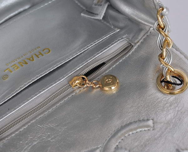 Cheap Chanel Classic mini Flap Bag 1115 Light Silver Sheepskin Golden Hardware Cheap Chanel Classic mini Flap Bag 1115 Light Silver Sheepskin Golden Hardware