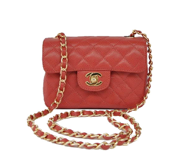 Cheap Chanel Classic mini Flap Bag 1115 Red Leather Golden Hardware