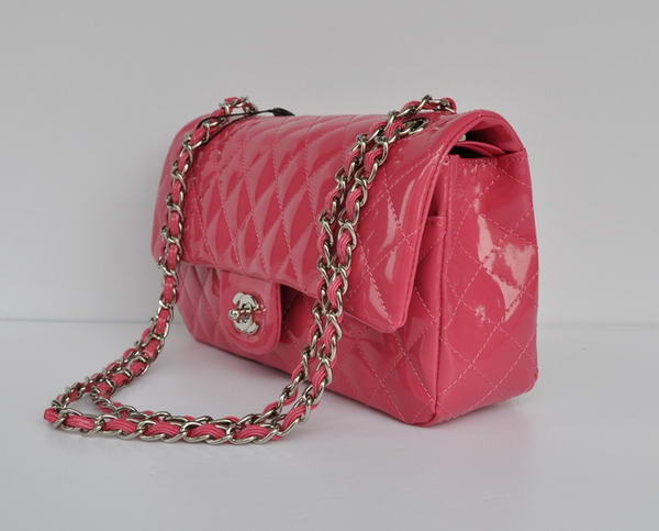 Cheap Chanel 2.55 Series Flap Bag 1112 Peach Patent Leather Silver Hardware Cheap Chanel 2.55 Series Flap Bag 1112 Peach Patent Leather Silver Hardware