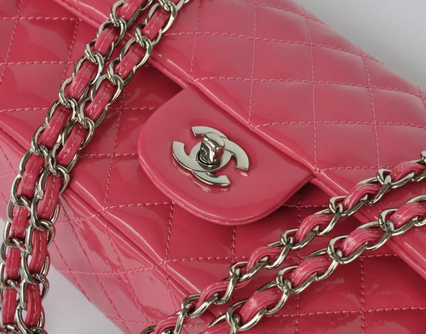 Cheap Chanel 2.55 Series Flap Bag 1112 Peach Patent Leather Silver Hardware Cheap Chanel 2.55 Series Flap Bag 1112 Peach Patent Leather Silver Hardware