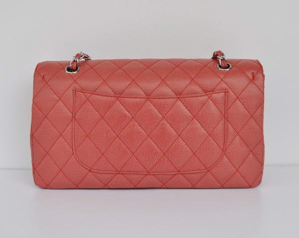Cheap Chanel 2.55 Series Flap Bag 1113 Red Leather Silver Hardware