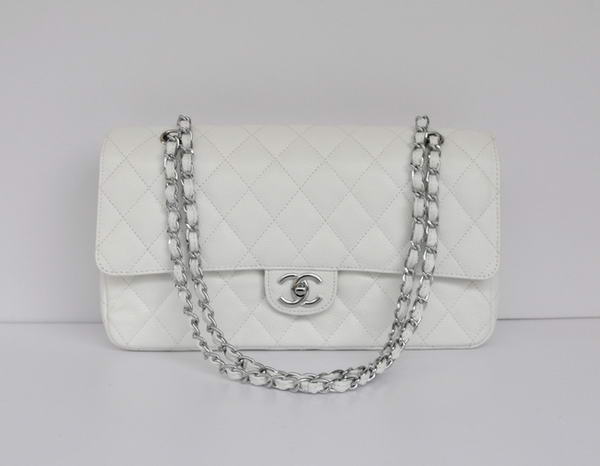 Cheap Chanel 2.55 Series Flap Bag 1113 White Leather Silver Hardware Cheap Chanel 2.55 Series Flap Bag 1113 White Leather Silver Hardware